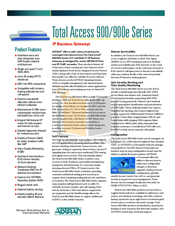 Download free pdf for ADTRAN Total Access 908e Router manual